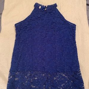 Blue lace top